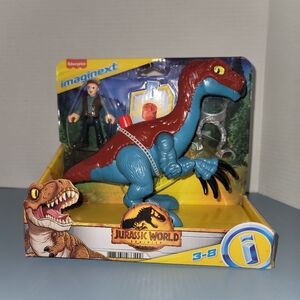 Fisher-Price Imaginext ~ Jurassic World Dominion ~ Therizinosaurus & Owen ~ NIP